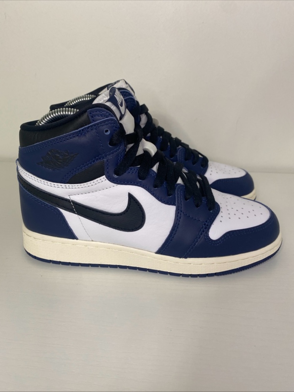 Nike Air Jordan 1 Retro High Navy and White Sneakers